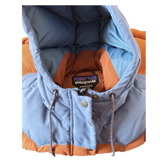 PATAGONIA | Women's Bivy Hooded Down Vest | M | Canvas - Sisu Brown/Rust/Blue - Picture 5 of 7